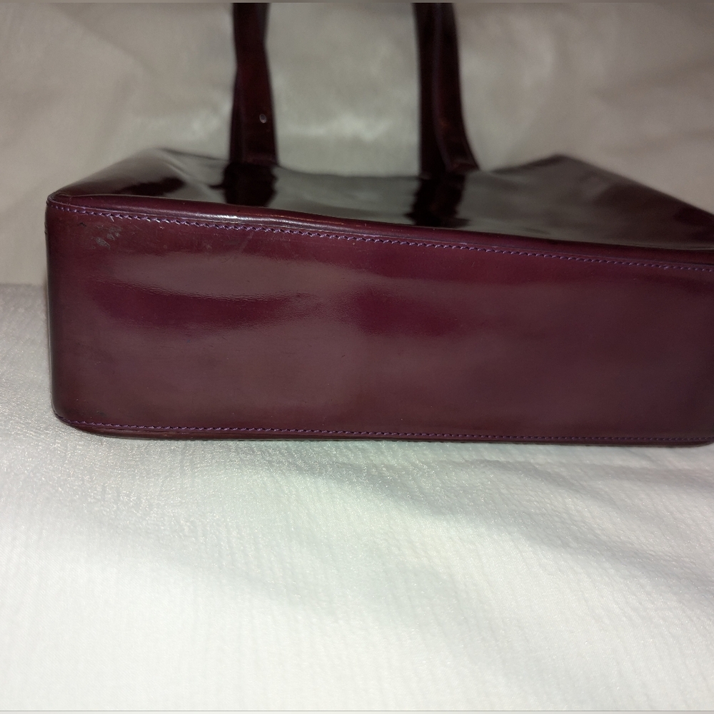 CHANEL Patent Leather Tote Eggplant Purple Made in France with COA VGUC - Picture 6 of 16
